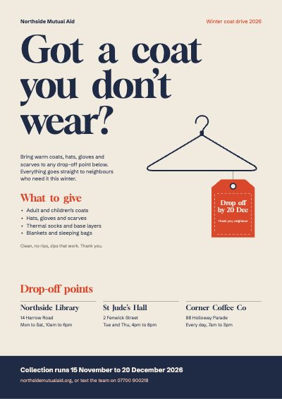 Northside Mutual Aid Winter Coat Drive Flyer template preview