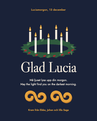 Sankta Lucia Morning Card template preview
