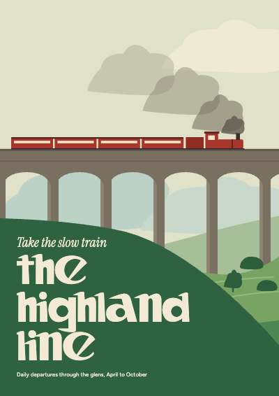 Highland Line Rail Poster template preview