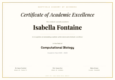 Academic Excellence Certificate template preview
