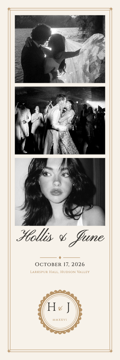 Hollis and June Wedding Photo Booth Strip template preview