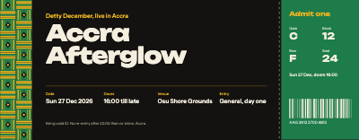 Accra Afterglow Detty December Concert Ticket template preview