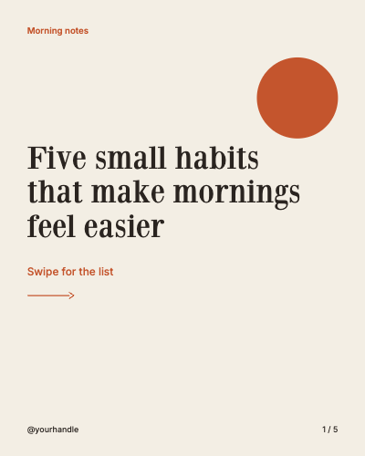 Morning Notes Carousel template preview