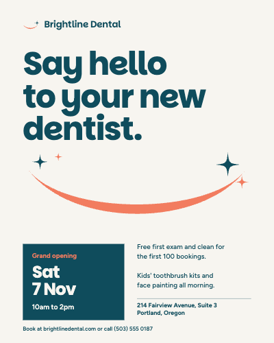 Brightline Dental Clinic Grand Opening template preview