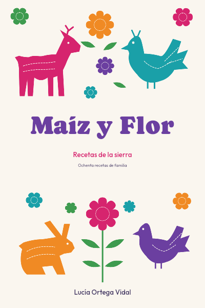 Maiz y Flor Otomi Embroidery Cookbook Cover template preview