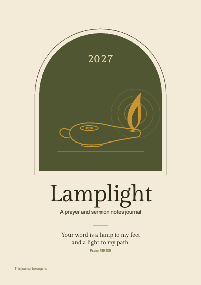 Lamplight 2027 Prayer and Sermon Notes Journal template preview