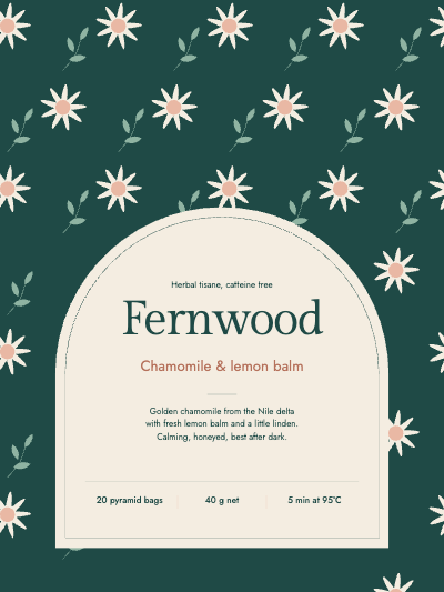 Fernwood Chamomile Tisane Box template preview