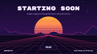 Afterglow FM Synthwave Stream Kit template preview