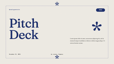 Editorial Blue Pitch Deck template preview