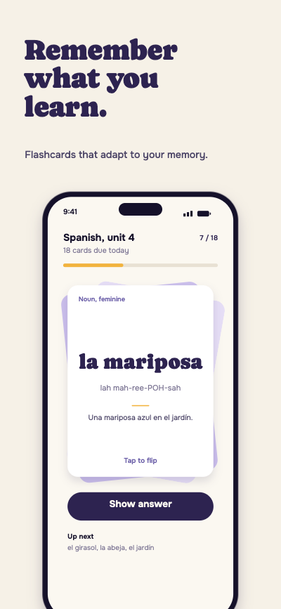 Quire Language Flashcard App Screenshots template preview