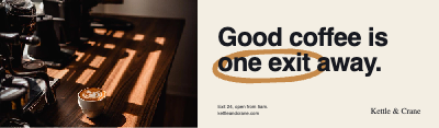 Kettle and Crane Coffee Exit Billboard template preview