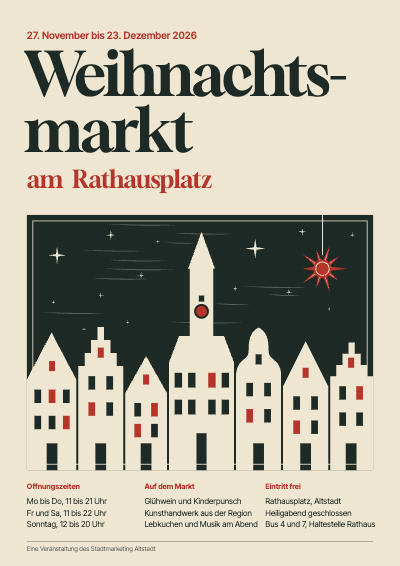 Weihnachtsmarkt am Rathausplatz Christmas Market Poster template preview