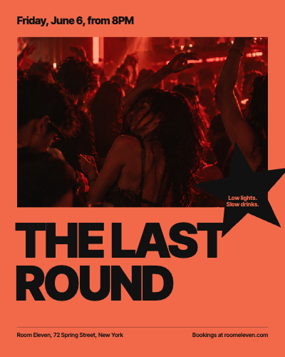 The Last Round Bar Poster template preview