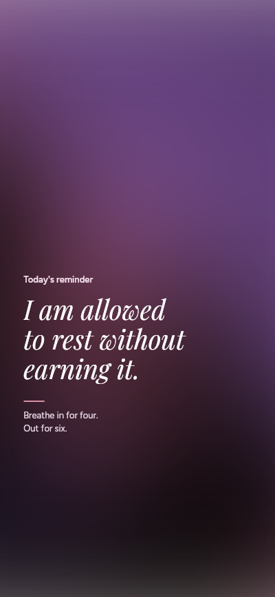 Daily Affirmation Lock Screen template preview