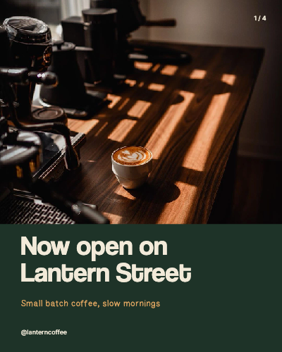 Cafe Opening Carousel template preview