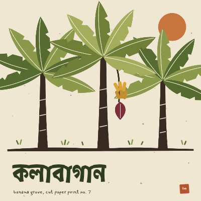 Kolabagan Banana Grove Cut Paper Print template preview
