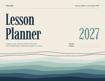 Tide Table 2027 Teacher Lesson Planner template preview