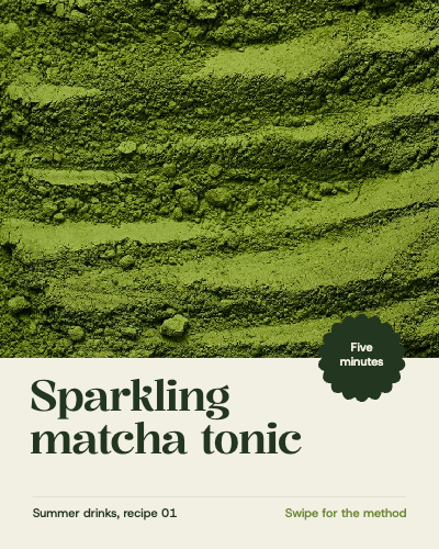 Sparkling Matcha Tonic Step Carousel template preview