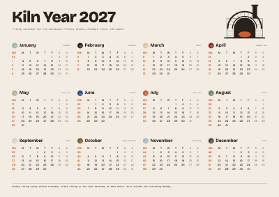 Kiln Year 2027 Wall Planner template preview