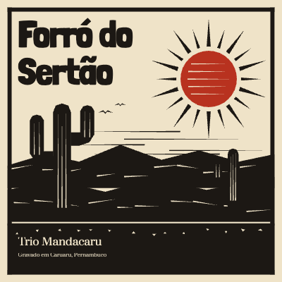 Forro do Sertao Cordel Woodcut Album Cover template preview