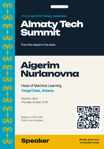 Almaty Tech Summit Speaker Badge template preview
