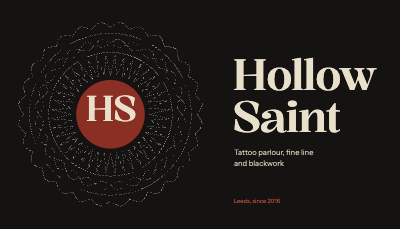 Hollow Saint Tattoo Business Card template preview