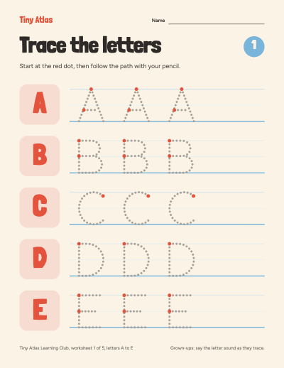 Tiny Atlas Preschool Tracing and Counting Worksheets template preview