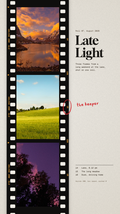 Halide 200 Filmstrip Story Frame template preview