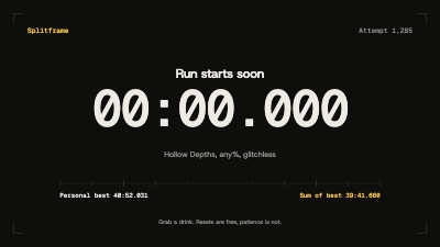 Splitframe Speedrun Stream Kit template preview