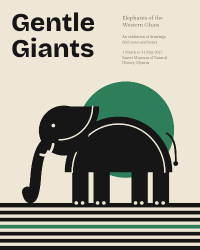 Gentle Giants Geometric Elephant Exhibition Poster template preview