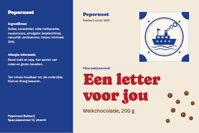 Pepernoot Bakery Sinterklaas Gift Tag and Chocolate Letter Wrap template preview