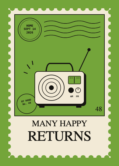 Many Happy Returns Stamp Card template preview