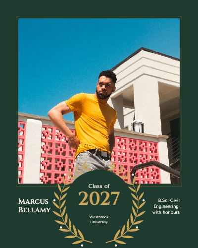 Class of 2027 Laurel Graduation Portrait Frame template preview