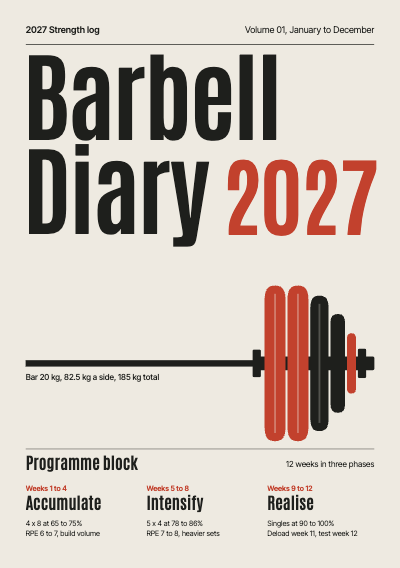 Barbell Diary 2027 Strength Training Log template preview