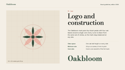 Oakbloom Brand Kit Style Sheet template preview