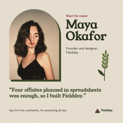 Fieldday Meet the Maker Intro Cards template preview