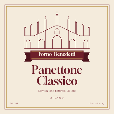 Forno Benedetti Panettone Box Wrap template preview