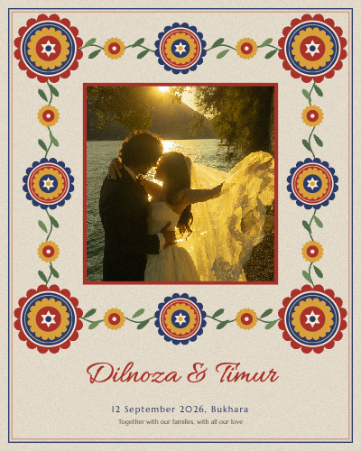 Bukhara Suzani Wedding Portrait Frame template preview
