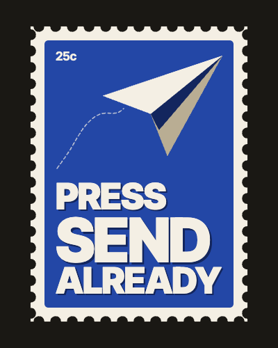 Press Send Stamp Poster template preview