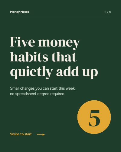 Five Money Habits Carousel template preview